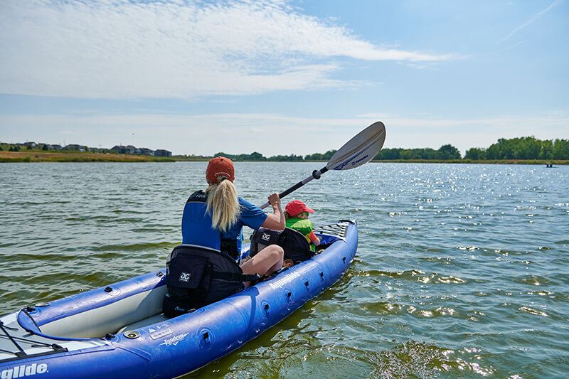 Barefoot Lakes community lake with kayaking